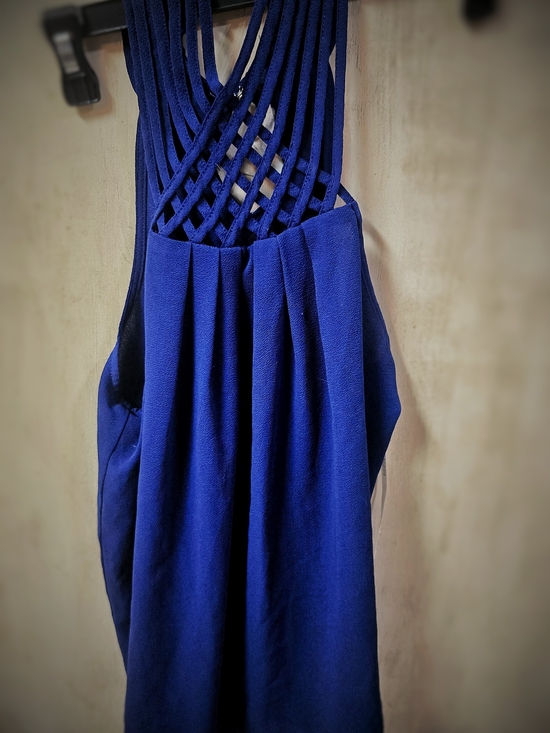 Sweet Wanderer Tops - Sweet Wanderer Royal Blue Strappy Back Blouse